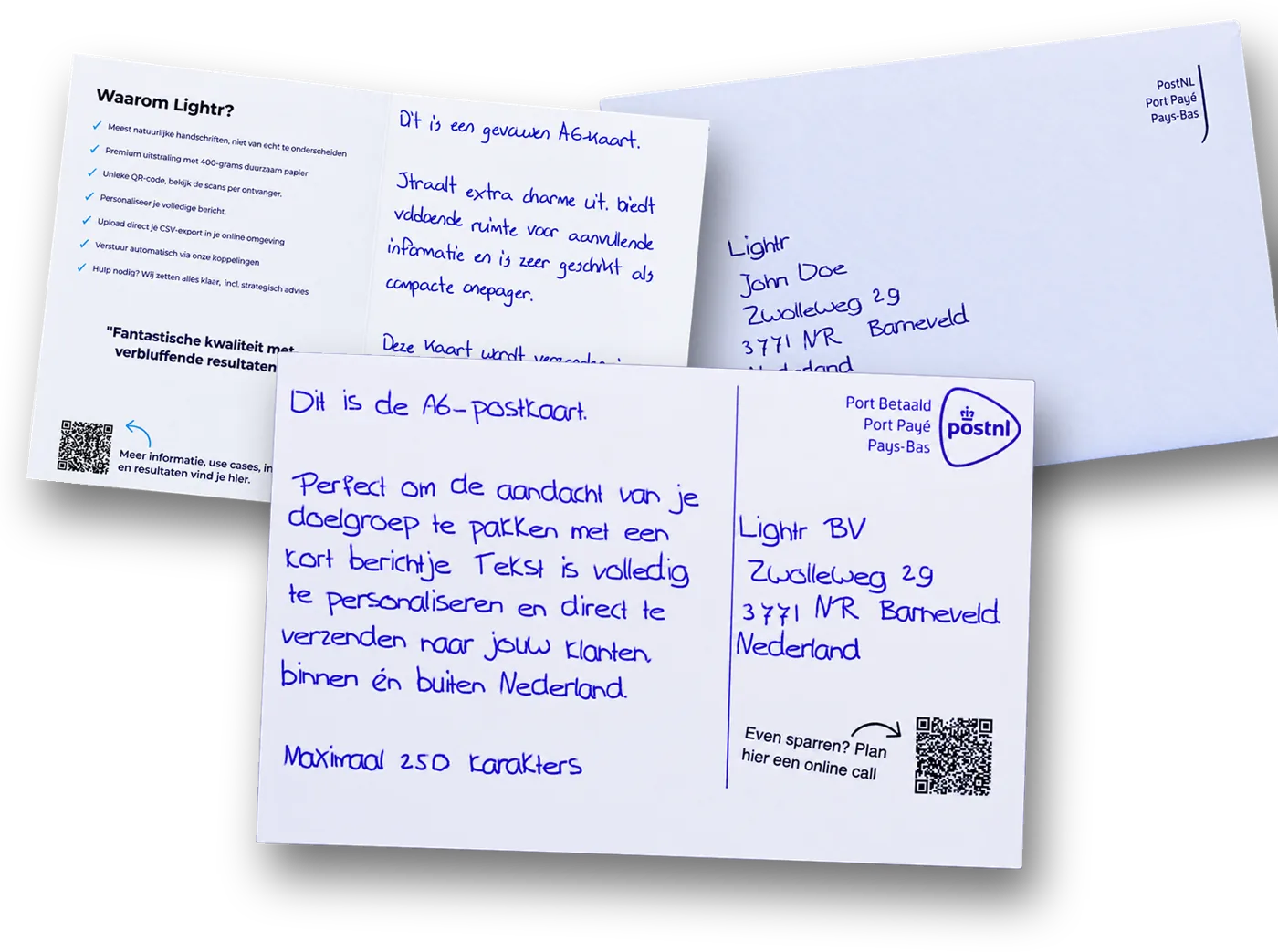 Handwritten cards from Lightr in different formats