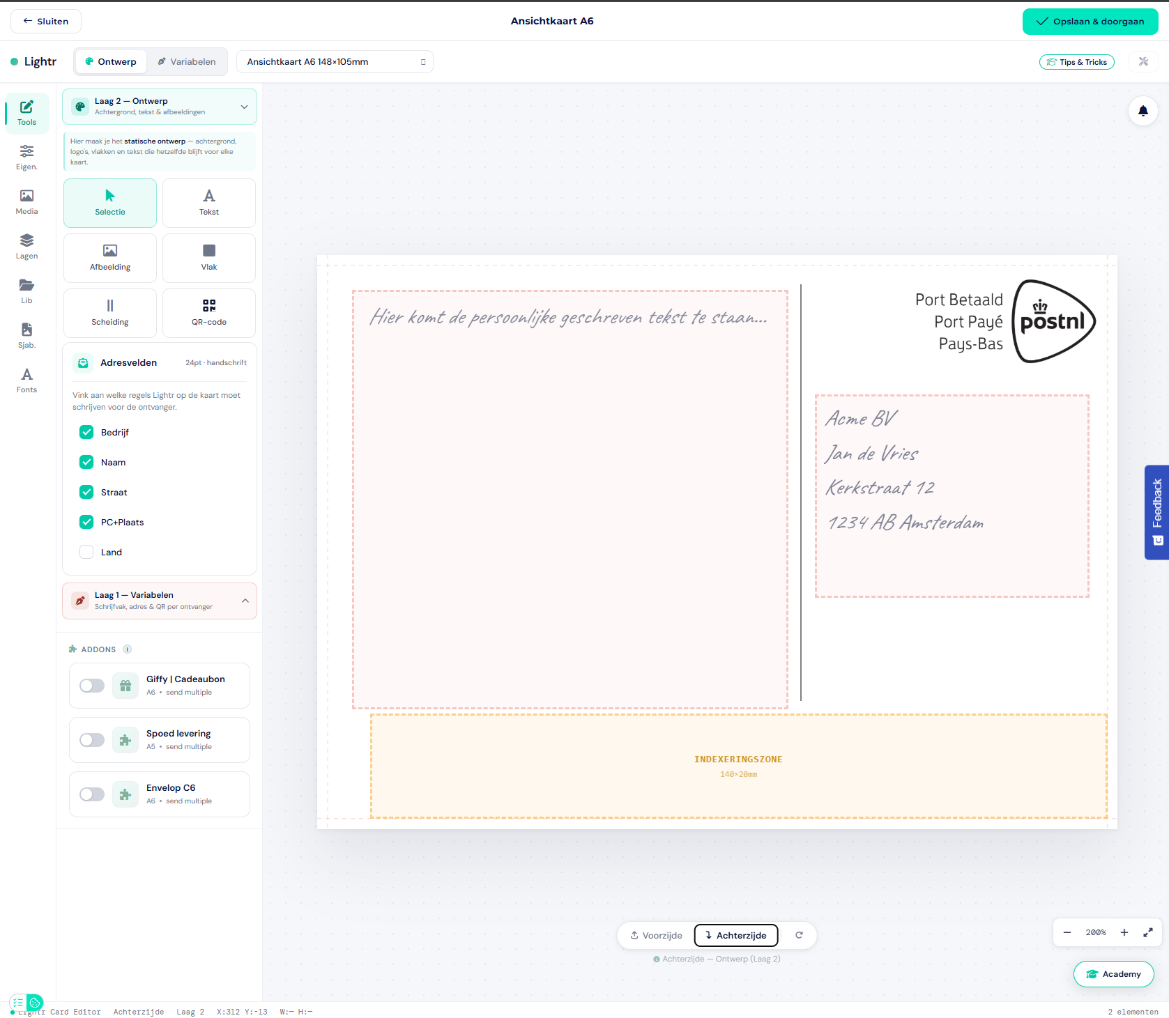 Lightr card designer